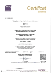 Certificat ISO V 2015
